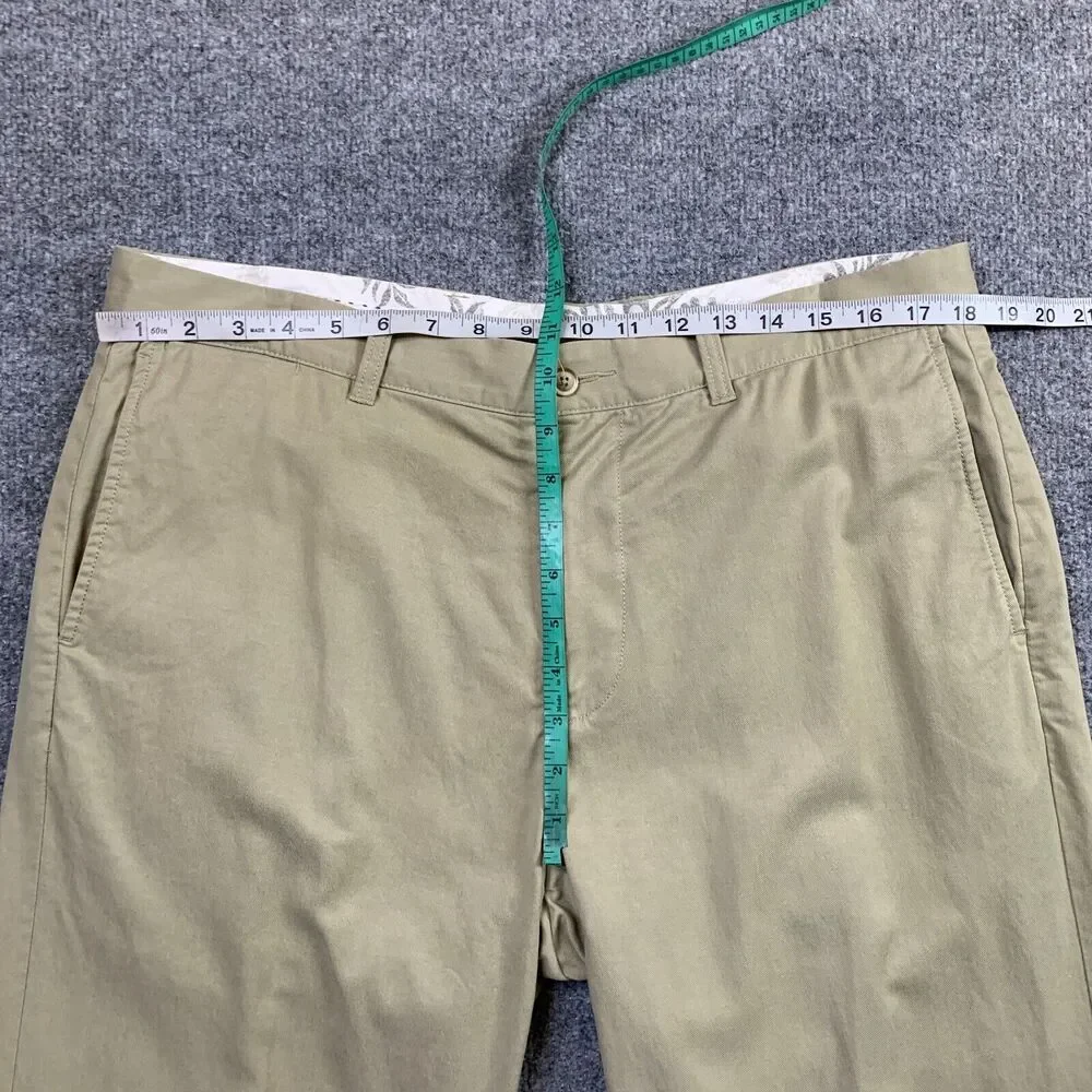 Vintage Tommy Bahama Pants Mens 36 Straw Cotton‎ Lyocell Blend Chino Flat Front